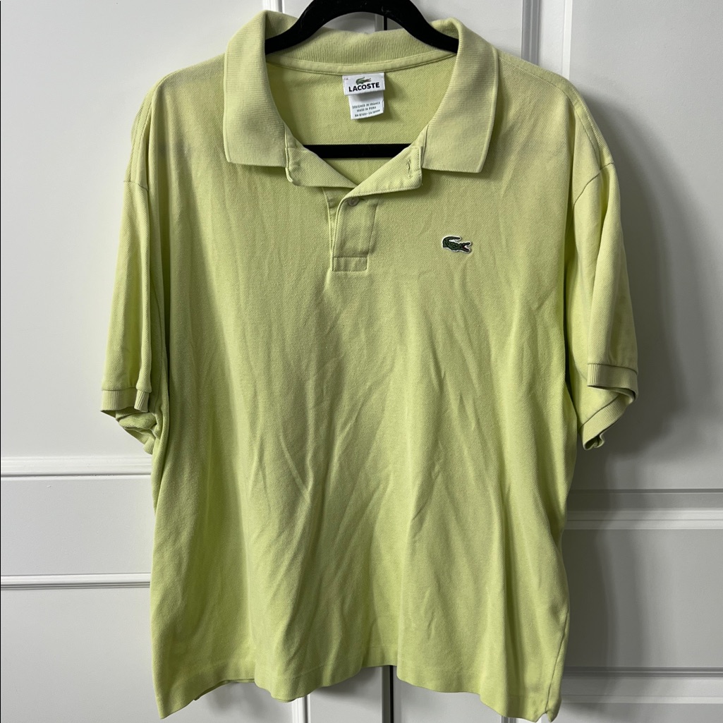 Lacoste Men's Pastel Green Polo Shirt Size 8